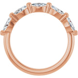 14K Gold Marquise Lab-Grown Diamond Shared-Prong Anniversary Band – 1/4–3/4 CTW - Rose Gold - view 2