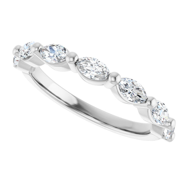 Platinum Marquise Lab-Grown Diamond Shared-Prong Anniversary Band – 1/4–1 CTW - view 5