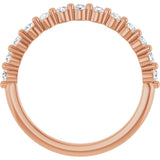 10K Gold Round Lab-Grown Diamond Shared-Prong Anniversary Band – 1/5–5/8 CTW - Rose Gold - view 2
