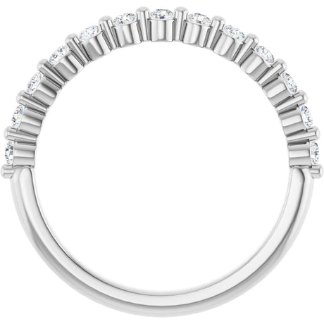 Platinum Round Lab-Grown Diamond Shared-Prong Anniversary Band – 1.7 mm Stones - view 2