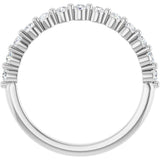 10K Gold Round Lab-Grown Diamond Shared-Prong Anniversary Band – 1/5–5/8 CTW - White Gold - view 2