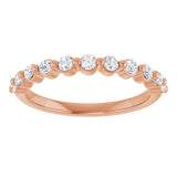 10K Gold Round Natural Diamond Shared-Prong Anniversary Band – 1/5–5/8 CTW - Rose Gold - view 3