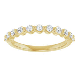 10K Gold Round Natural Diamond Shared-Prong Anniversary Band – 1/5–5/8 CTW - Yellow Gold - view 3