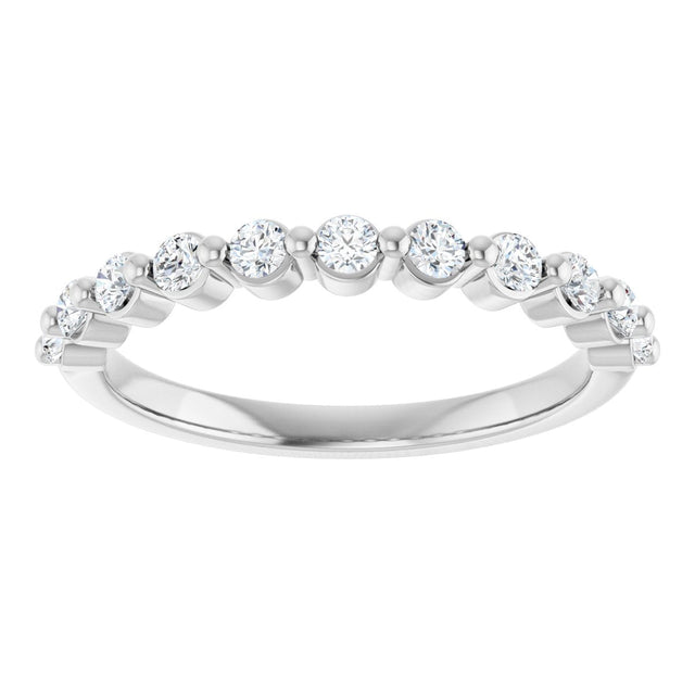 Platinum Round Lab-Grown Diamond Shared-Prong Anniversary Band – 2.25 mm Stones - view 3