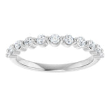 Platinum Round Lab-Grown Diamond Shared-Prong Anniversary Band – 2 mm Stones - view 3