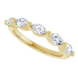 14K Gold Marquise Natural Diamond Shared-Prong Anniversary Band – 1 CTW - Yellow Gold - view 5