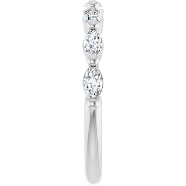 Platinum Marquise Lab-Grown Diamond Shared-Prong Anniversary Band – 1/4–1 CTW - view 4