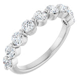 10K Gold Round Lab-Grown Diamond Shared-Prong Anniversary Band – 9/10–1 1/3 CTW - White Gold