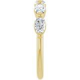 10K Gold Oval Lab-Grown Diamond Shared-Prong Anniversary Band – 9/10–2 CTW - Yellow Gold - view 4