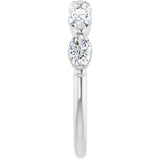 10K Gold Oval Lab-Grown Diamond Shared-Prong Anniversary Band – 9/10–2 CTW - White Gold - view 4