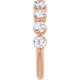 10K Gold Round Natural Diamond Shared-Prong Anniversary Band – 3/4–1 1/2 CTW - Rose Gold - view 4