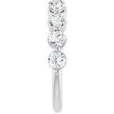 10K Gold Round Natural Diamond Shared-Prong Anniversary Band – 3/4–1 1/2 CTW - White Gold - view 4