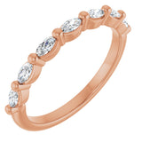 14K Gold Marquise Natural Diamond Shared-Prong Anniversary Band – 1/4–9/10 CTW - Rose Gold
