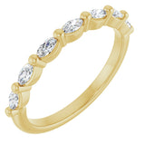 14K Gold Marquise Natural Diamond Shared-Prong Anniversary Band – 1/4–9/10 CTW - Yellow Gold