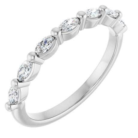 Platinum Marquise Lab-Grown Diamond Shared-Prong Anniversary Band – 1/4–1 CTW