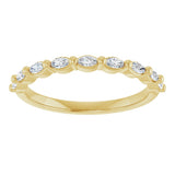 14K Gold Marquise Lab-Grown Diamond Shared-Prong Anniversary Band – 1/4–3/4 CTW - Yellow Gold - view 3