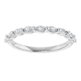 14K Gold Marquise Natural Diamond Shared-Prong Anniversary Band – 1/4–9/10 CTW - White Gold - view 3