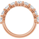 10K Gold Round Lab-Grown Diamond Shared-Prong Anniversary Band – 9/10–1 1/3 CTW - Rose Gold - view 2