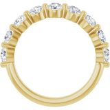 10K Gold Round Natural Diamond Shared-Prong Anniversary Band – 3/4–1 1/2 CTW - Yellow Gold - view 2