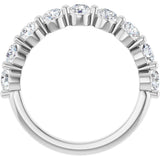 10K Gold Round Lab-Grown Diamond Shared-Prong Anniversary Band – 9/10–1 1/3 CTW - White Gold - view 2