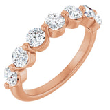 14K Gold Round Natural Diamond Shared-Prong Anniversary Band – 1–1 3/4 CTW - Rose Gold