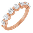 14K Gold Round Lab-Grown Diamond Shared-Prong Anniversary Band – 3.5 mm Stones - Rose Gold