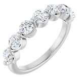 10K Gold Round Lab-Grown Diamond Shared-Prong Anniversary Band – 9/10–1 1/3 CTW - White Gold