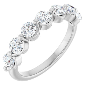Platinum Round Lab-Grown Diamond Shared-Prong Anniversary Band – 3.5 mm Stones
