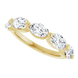 10K Gold Oval Lab-Grown Diamond Shared-Prong Anniversary Band – 9/10–2 CTW - Yellow Gold - view 5