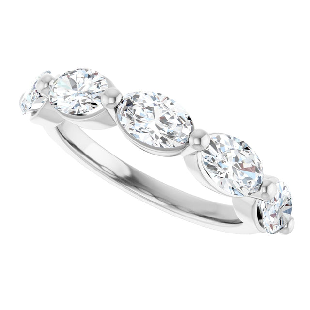 Platinum Oval Lab-Grown Diamond Shared-Prong Anniversary Band – 9/10–1 7/8 CTW - view 5