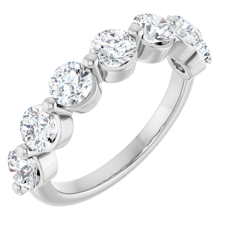 10K Gold Round Lab-Grown Diamond Shared-Prong Anniversary Band – 1 5/8 CTW - White Gold