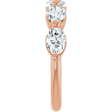 10K Gold Oval Lab-Grown Diamond Shared-Prong Anniversary Band – 9/10–2 CTW - Rose Gold - view 4