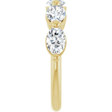 10K Gold Oval Natural Diamond Shared-Prong Anniversary Band – 1 1/3–1 7/8 CTW - Yellow Gold - view 4