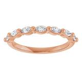 14K Gold Marquise Lab-Grown Diamond Shared-Prong Anniversary Band – 1/4–3/4 CTW - Rose Gold - view 3