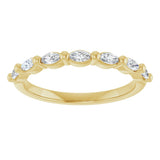14K Gold Marquise Lab-Grown Diamond Shared-Prong Anniversary Band – 1/4–3/4 CTW - Yellow Gold - view 3