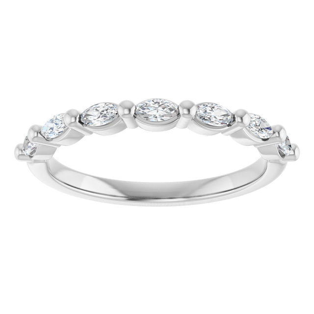 Platinum Marquise Lab-Grown Diamond Shared-Prong Anniversary Band – 1/4–1 CTW - view 3