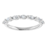 14K Gold Marquise Lab-Grown Diamond Shared-Prong Anniversary Band – 1/4–3/4 CTW - White Gold - view 3