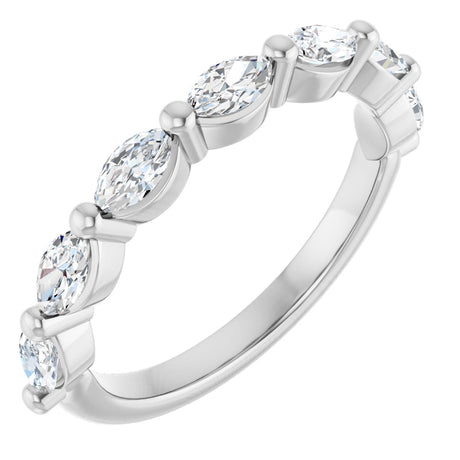Platinum Marquise Lab-Grown Diamond Shared-Prong Anniversary Band – 1/4–1 CTW