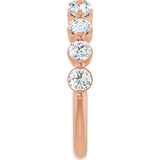 10K Gold Round Natural Diamond Shared-Prong Anniversary Band – 3/4–1 1/2 CTW - Rose Gold - view 4
