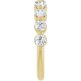 10K Gold Round Lab-Grown Diamond Shared-Prong Anniversary Band – 9/10–1 1/3 CTW - Yellow Gold - view 4
