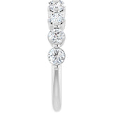 Platinum Round Natural Diamond Shared-Prong Anniversary Band – 1/5–1 3/4 CTW - view 4