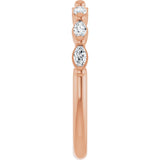 14K Gold Marquise Lab-Grown Diamond Shared-Prong Anniversary Band – 1/4–3/4 CTW - Rose Gold - view 4