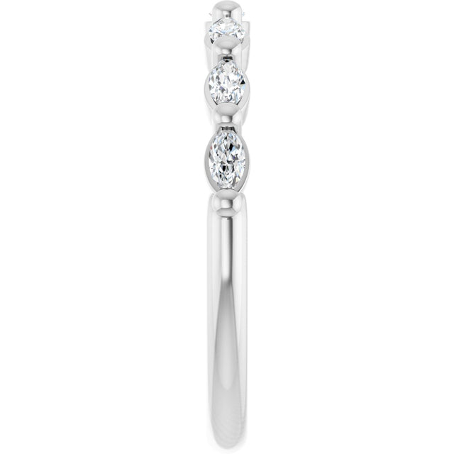 Platinum Marquise Lab-Grown Diamond Shared-Prong Anniversary Band – 1/4–1 CTW - view 4