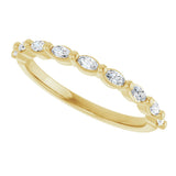 14K Gold Marquise Lab-Grown Diamond Shared-Prong Anniversary Band – 1/4–3/4 CTW - Yellow Gold - view 5