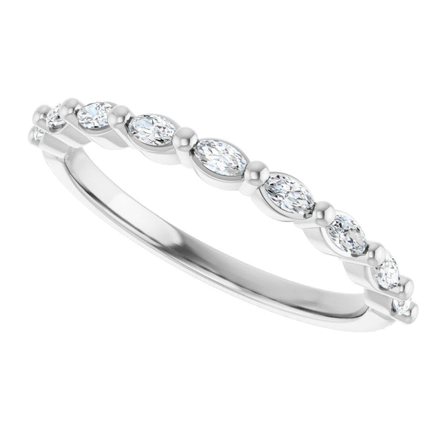 Platinum Marquise Natural Diamond Shared-Prong Anniversary Band – 1/4–1 CTW - view 5