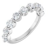 10K Gold Round Lab-Grown Diamond Shared-Prong Anniversary Band – 9/10–1 1/3 CTW - White Gold