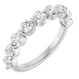Platinum Round Lab-Grown Diamond Shared-Prong Anniversary Band – 3.2 mm Stones