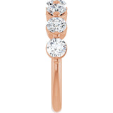 10K Gold Round Lab-Grown Diamond Shared-Prong Anniversary Band – 1 5/8 CTW - Rose Gold - view 4