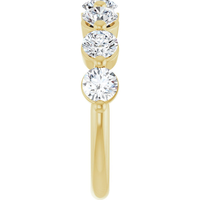 10K Gold Round Lab-Grown Diamond Shared-Prong Anniversary Band – 1 5/8 CTW - Yellow Gold - view 4
