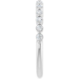 10K Gold Round Lab-Grown Diamond Shared-Prong Anniversary Band – 1/5–5/8 CTW - White Gold - view 4